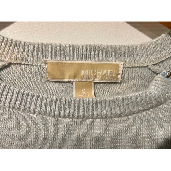 Michael Kors Light Blue Sweater With Shoulder Zippers (Size S) - Picture 3 of 4